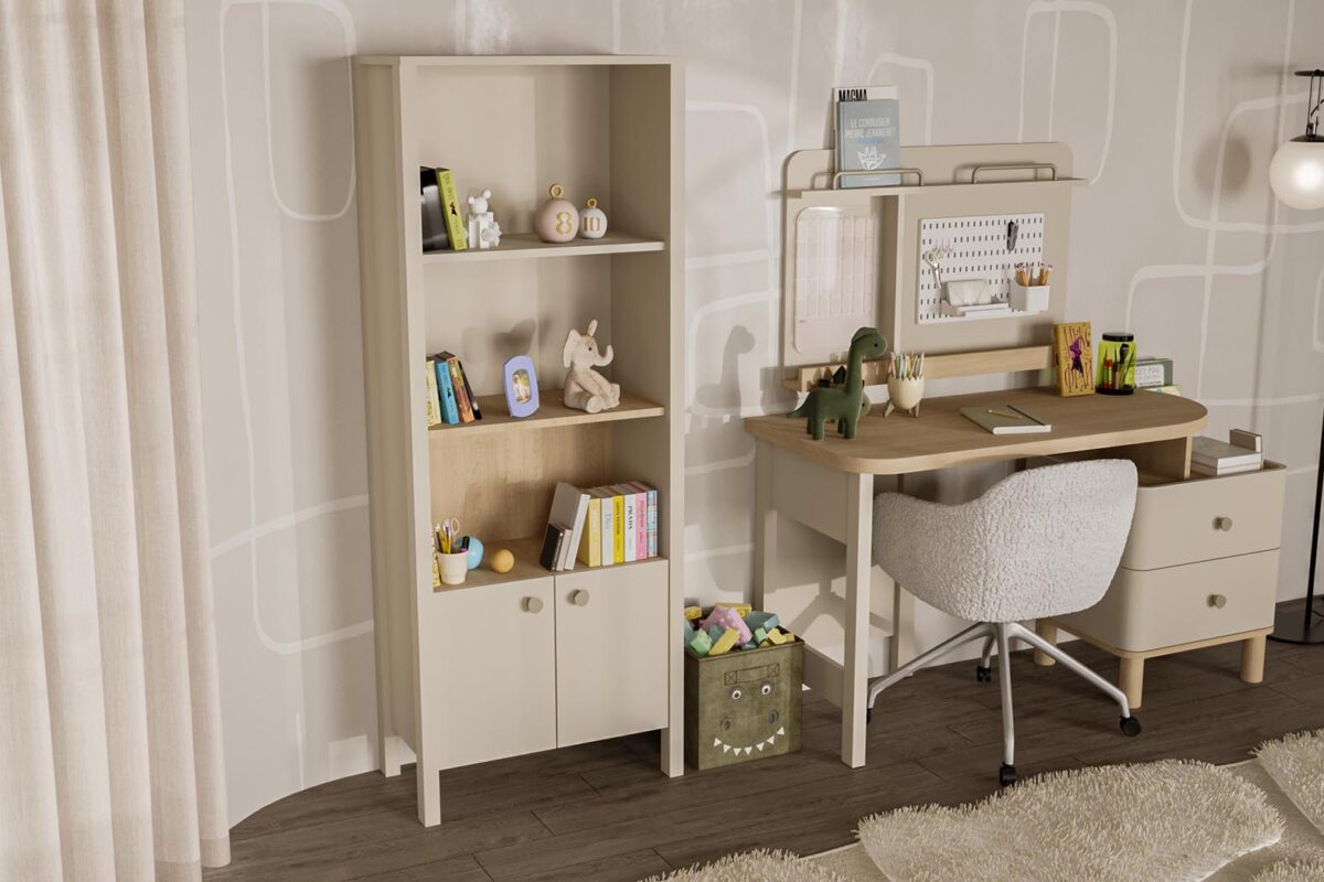 Balkanhome Maya 3 Kapılı Dolap Ve Çalışma Masası, Çocuk Odası Dekorasyonu.
