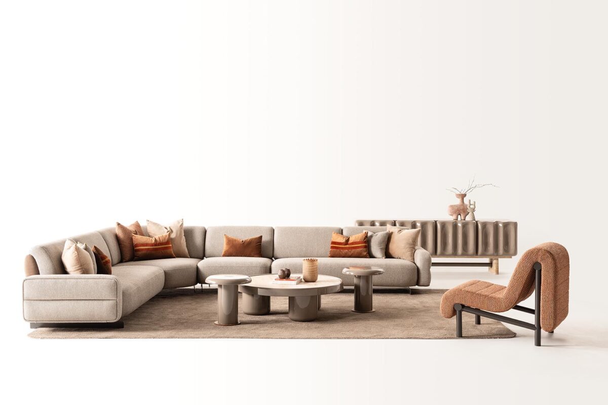 Balkanhome Mobilya Soleno Lux Konsol Ile Modern Oturma Odası Düzeni.