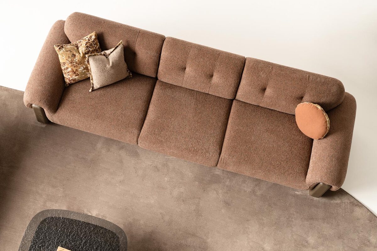 Balkanhome Mobilya Modern Kahverengi Kanepe Ve Dekoratif Yastıklar.