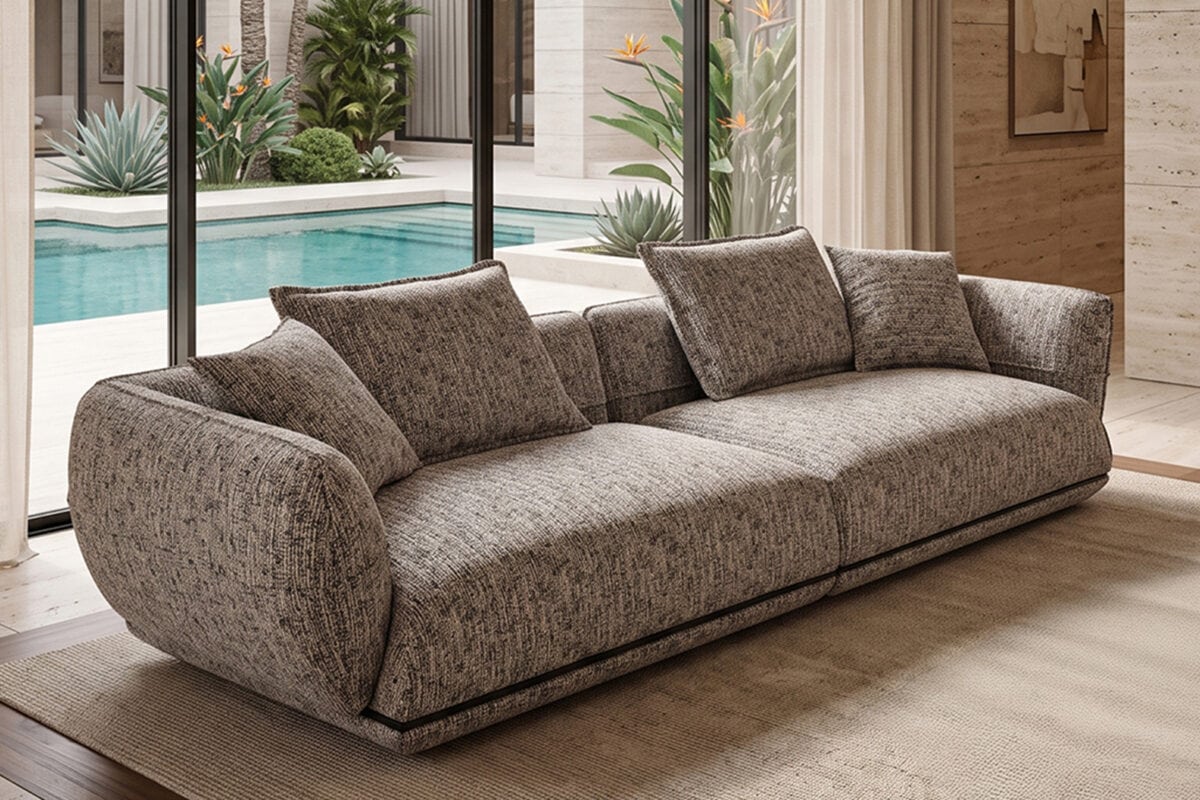 Prestige Koltuk 250Cm Gerçek Deri, Modern Oturma Odası Tasarımı.