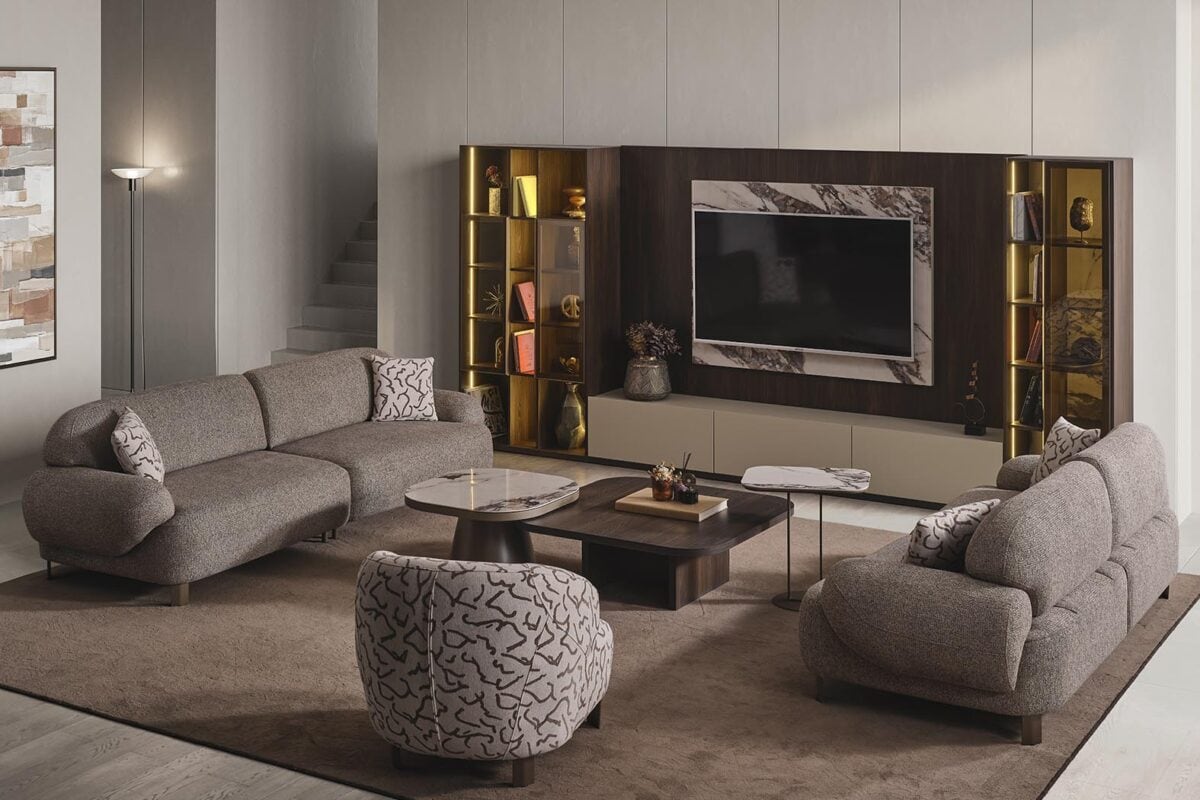 Modern Oturma Odası, Lora 5 Kapaklı Set Ile Şık Ve Fonksiyonel Tasarım.