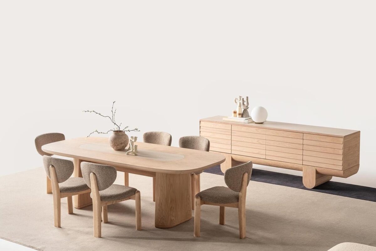 Balkanhome Mobilya'Dan Modern Yemek Odası Takımı, Doğal Ahşap Tasarım.