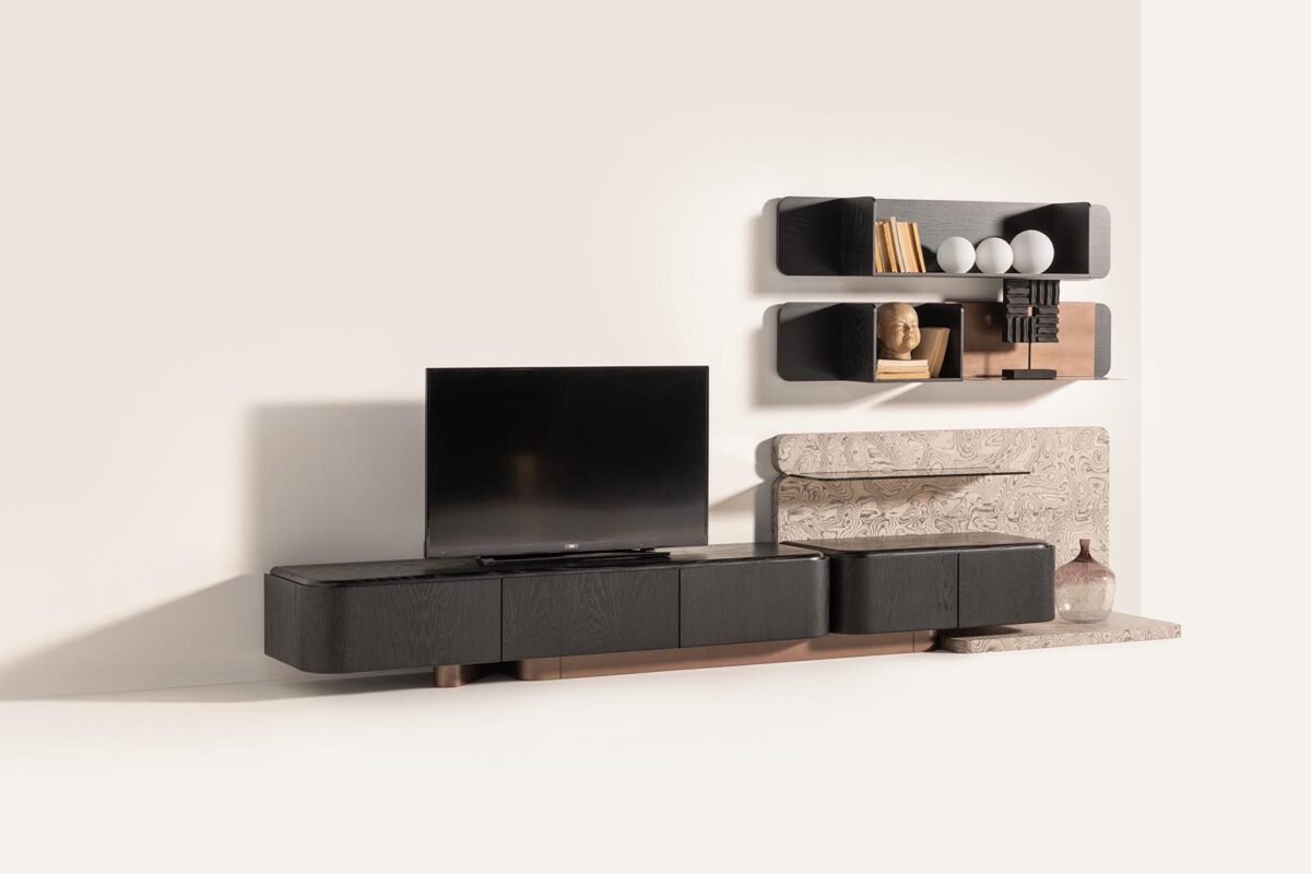 Modern Tv Ünitesi Ve Duvar Rafları, Şık Ve Minimalist Tasarım.